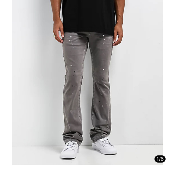 Ninth Hall Stacked Flare Grey Denim Jeans Mens Size 32x34 - Picture 1 of 12